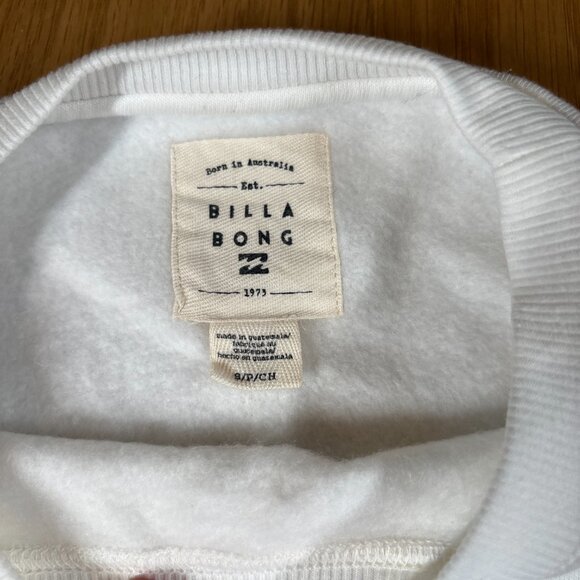 Billabong Skeleton Surf Graphic Sweatshirt White Retro Floral Surf Tee – Size S - Picture 4 of 9